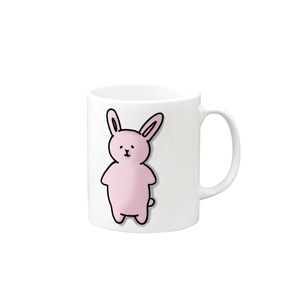 みつまめこshopのポテっとうさぎ Mug :right side of the handle