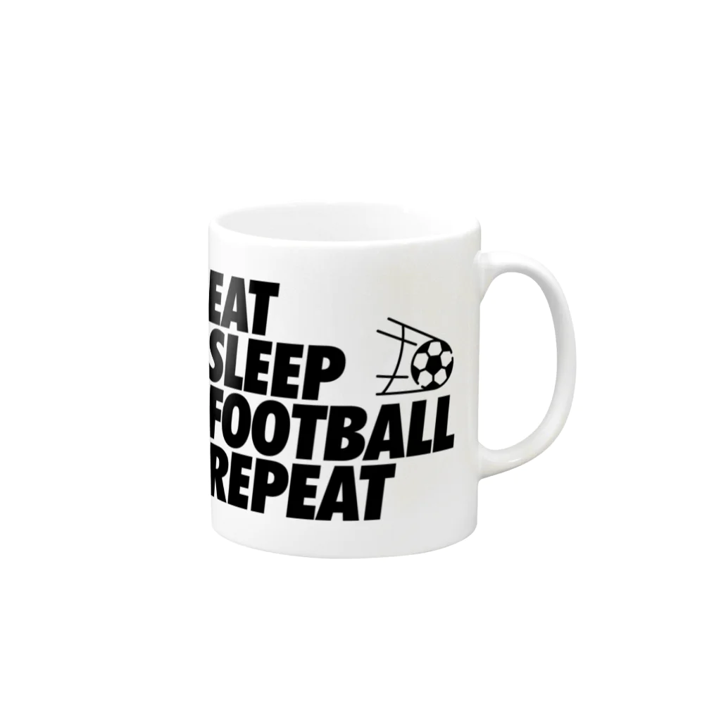 ソルグラフィコ(社員)のEAT SLEEP FOOTBALL REPEAT Mug :right side of the handle