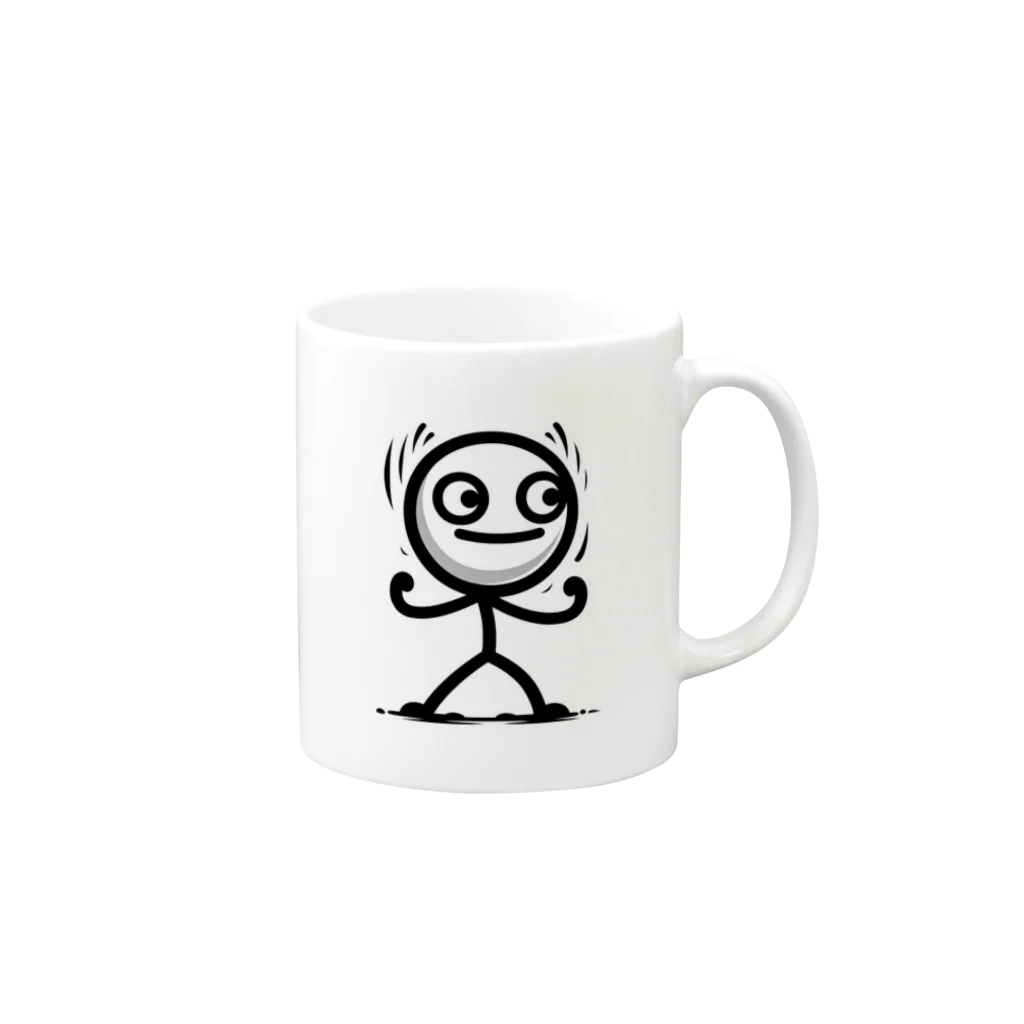 Design by hisachilの線人くん(ガッツ) Mug :right side of the handle