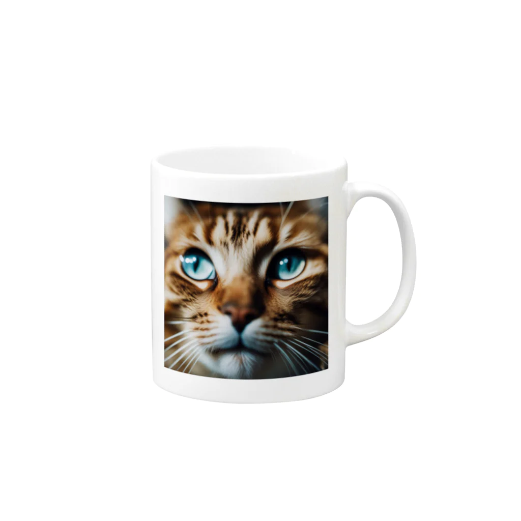 しんの考え事している猫 Mug :right side of the handle