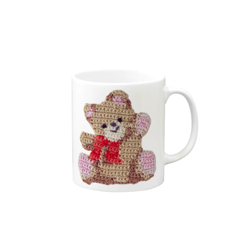 おはなのうてなのクマさん（赤） Mug :right side of the handle