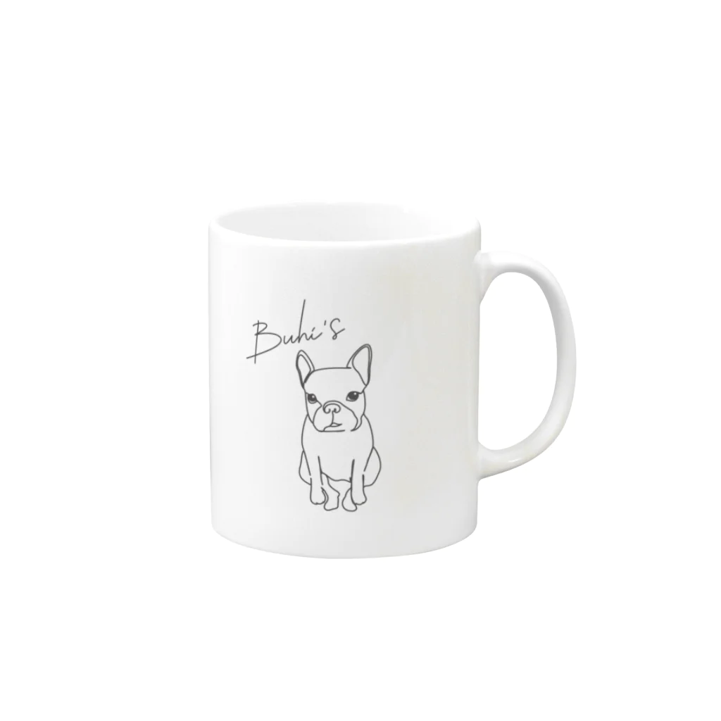 BUHICLUBのフレンチブルドッグBUHI’S　グッズ Mug :right side of the handle