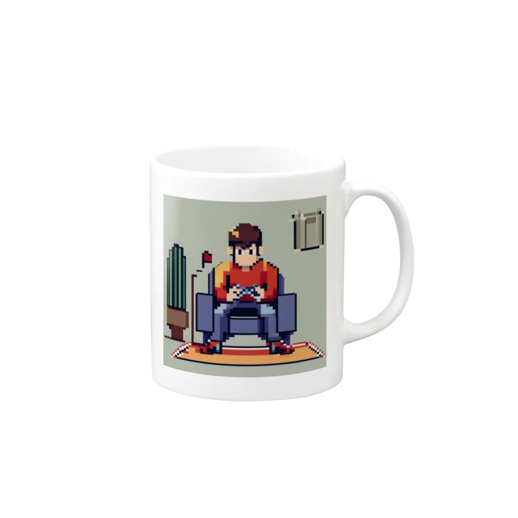 y-syo-のゲームするロケットボーイ Mug :right side of the handle