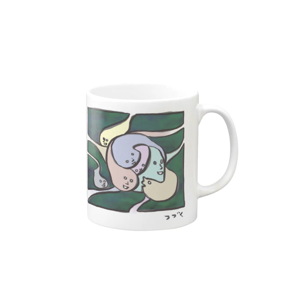 JINJIN_DRAMATIC_COMPANYのカルマくん Mug :right side of the handle