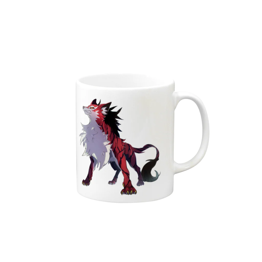 SCL_UMA_Crew_ProjectのデジタルUMA：ジェヴォーダンの獣 Beast of gevaudan Mug :right side of the handle