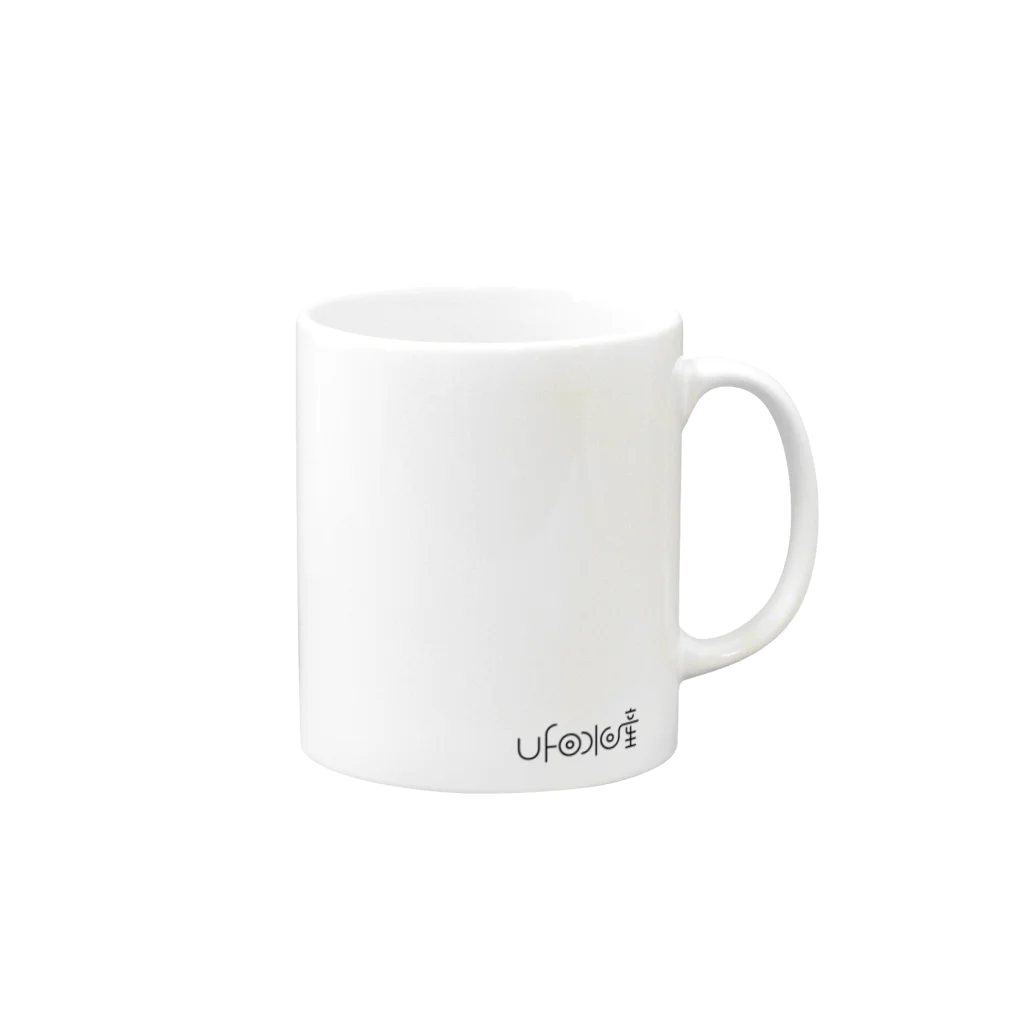 UFO水産のUFO水産　ロゴタイプのみ Mug :right side of the handle