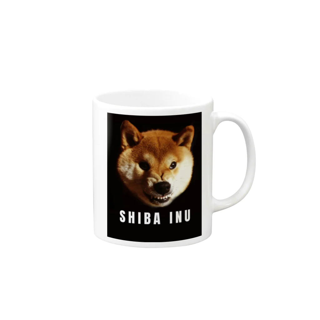 AO FUJIMORIの激おこ柴犬 Mug :right side of the handle