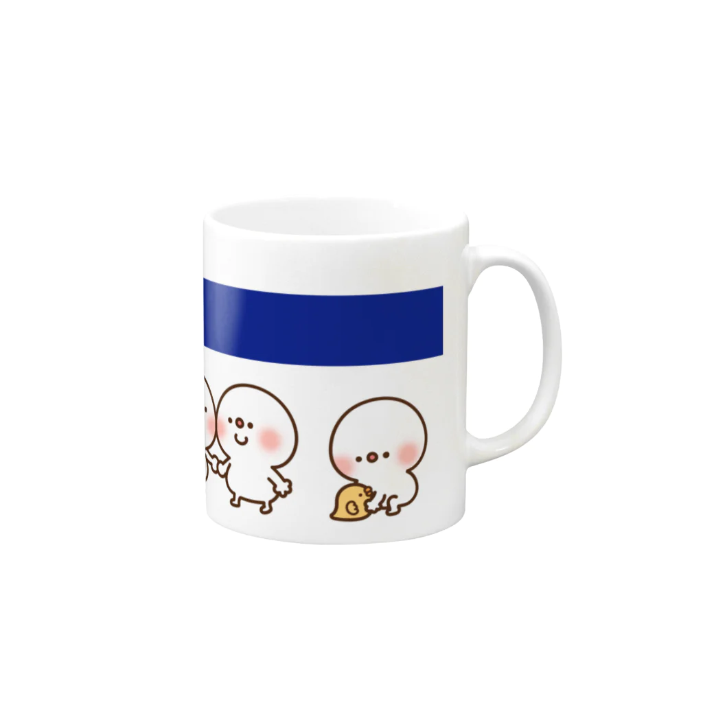 だいふく屋さんのだいふくペアマグ(行進ver)ネイビー Mug :right side of the handle