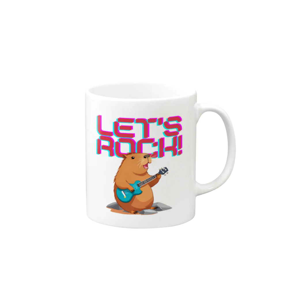 かむろのおみせのLet’s Rock! Mug :right side of the handle