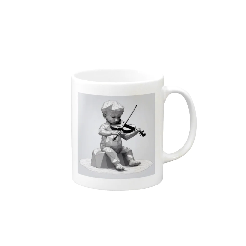 bazy.bazyのヴァイオリニストベイビー Mug :right side of the handle