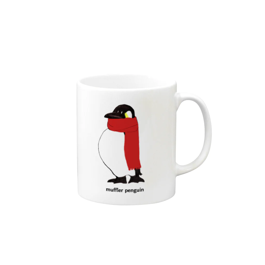 kuroのマフラーペンギン2号 Mug :right side of the handle