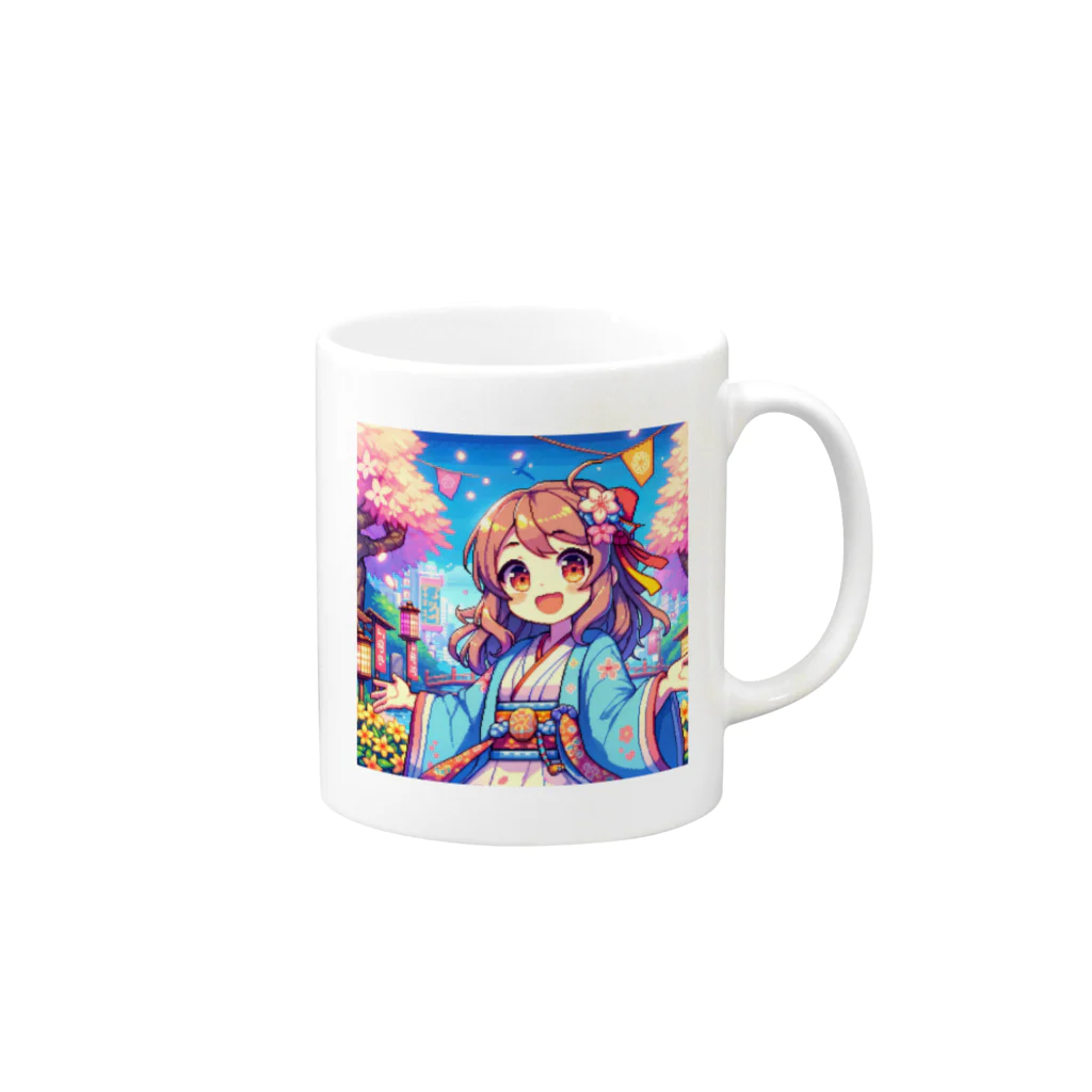 PiXΣLのColorful girl / type1 Mug :right side of the handle