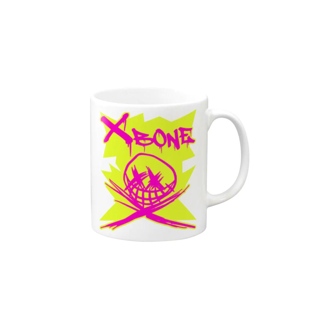 Ａ’ｚｗｏｒｋＳのRAKUGAKIXBONE PNKonYEL NEON Mug :right side of the handle