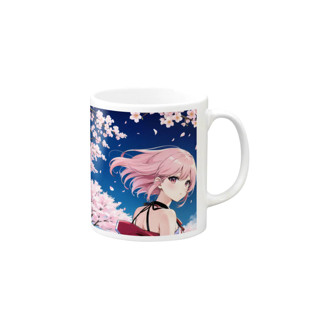 MIKAN369の桜子 Mug :right side of the handle