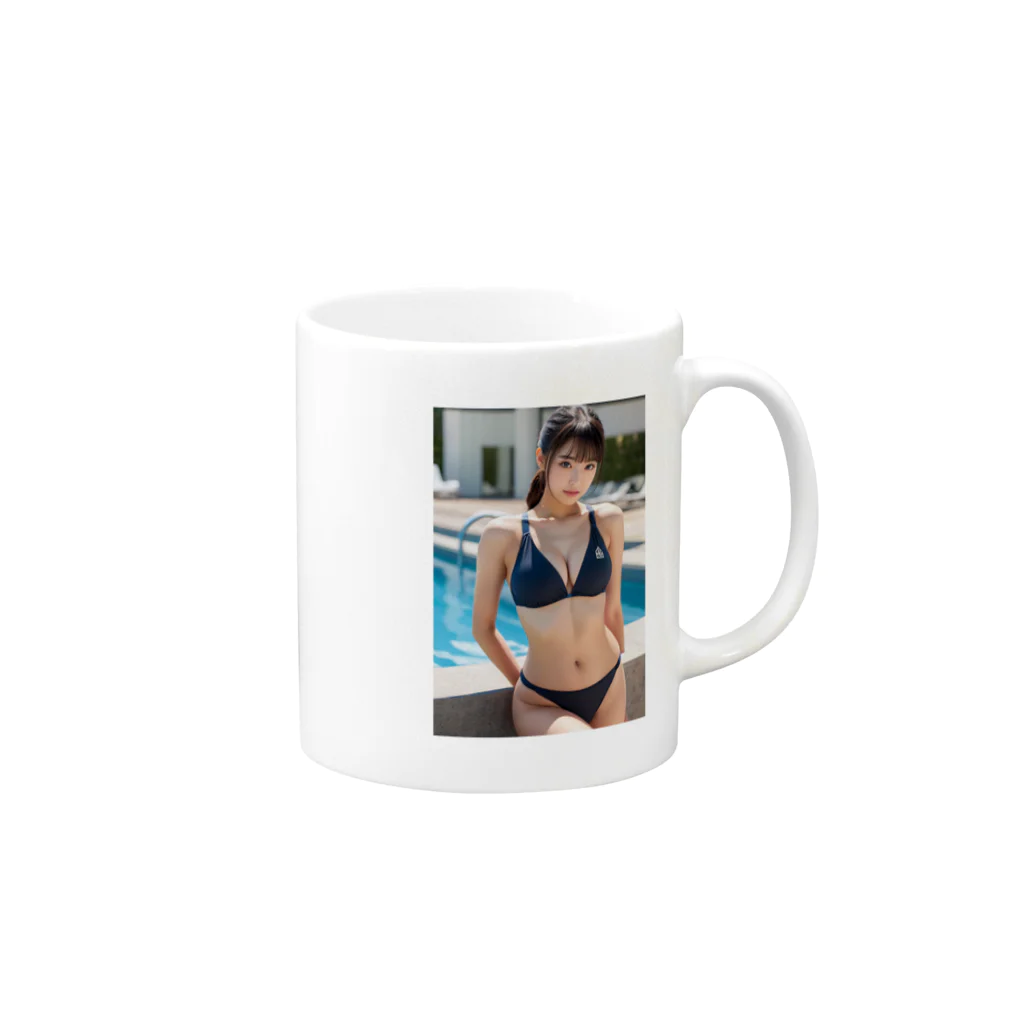 W3GのAI美女 Mug :right side of the handle