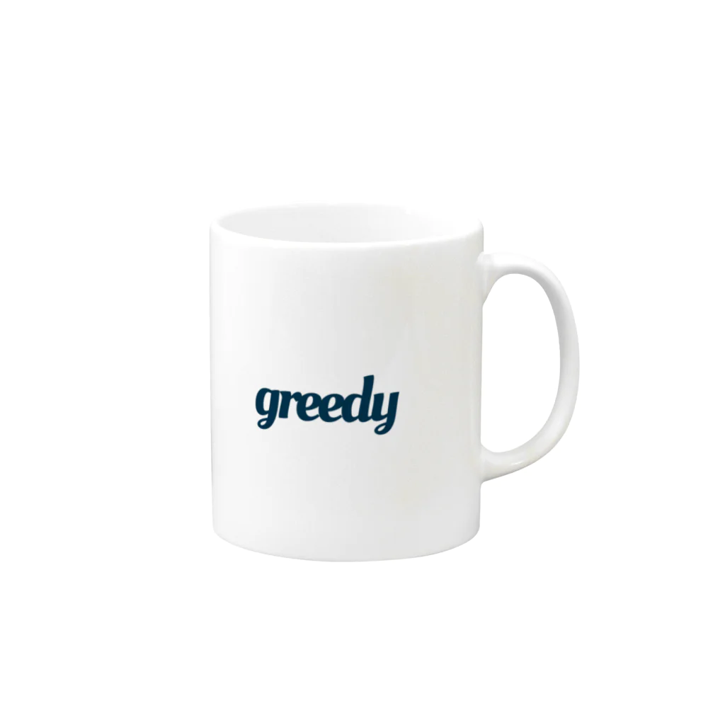 greedy_officialのgreedy ロゴ マグカップの取っ手の右面