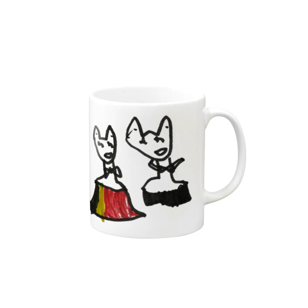 BWfamilyのおやまのきつねのおんなのこ Mug :right side of the handle