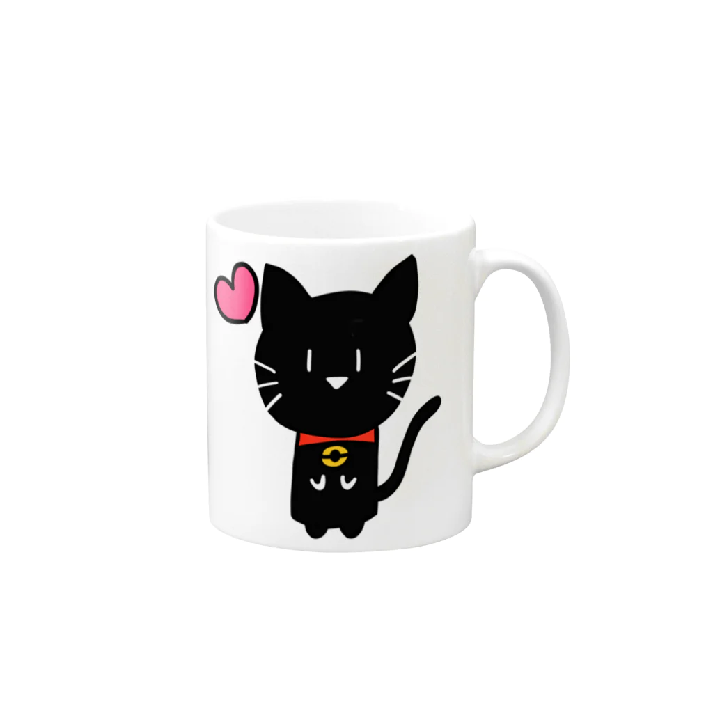 ねこ日和のねこ日和（黒猫） Mug :right side of the handle