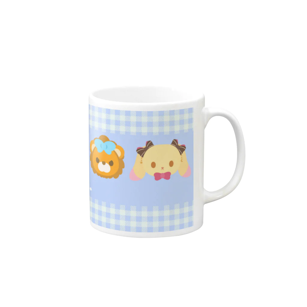 うちゃびっとやさん。の【usabit】けもびっとBlue Mug :right side of the handle