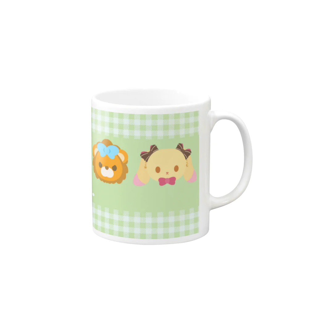 うちゃびっとやさん。の【usabit】けもびっとgreen Mug :right side of the handle