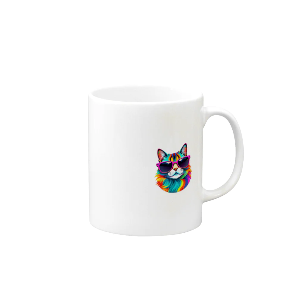 629_CAT_ARTのグラカラキャット2 Mug :right side of the handle