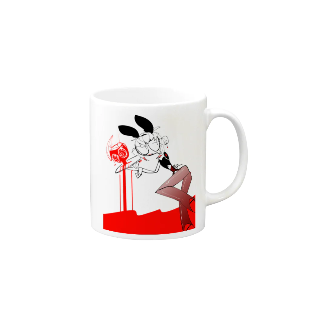 薄皮百人間のバニーちゃん Mug :right side of the handle