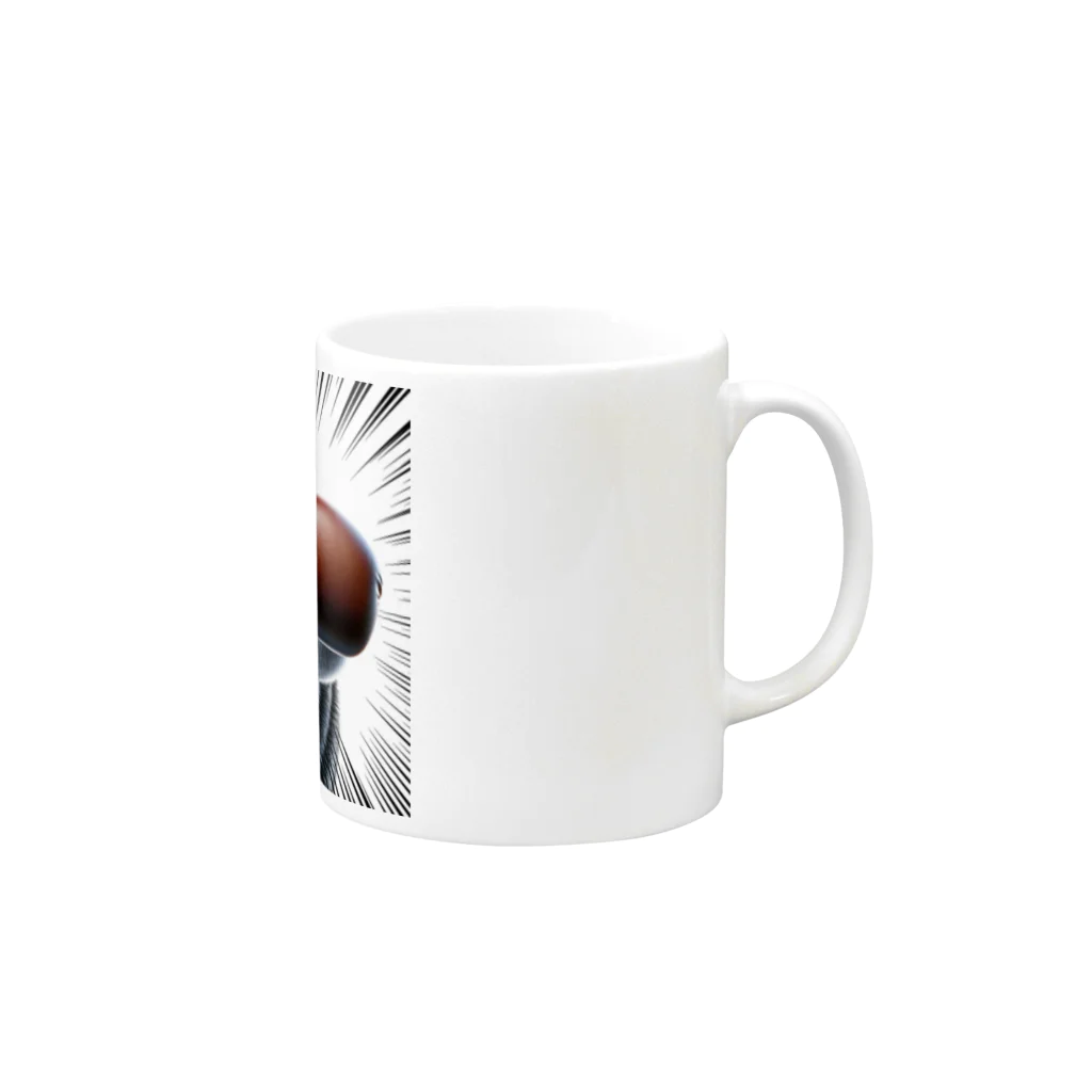 choropperのボクサーハスキー Mug :right side of the handle