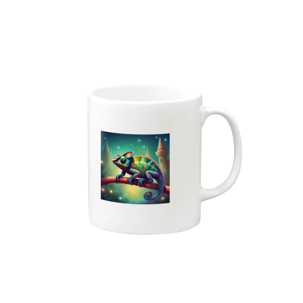 SUZURIの幻想的なカメレオン Mug :right side of the handle