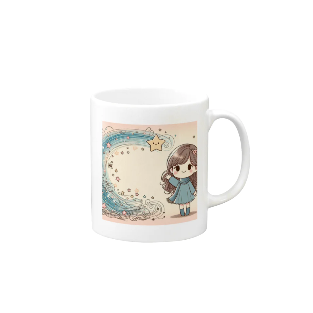 fujiの華の星の子 Mug :right side of the handle