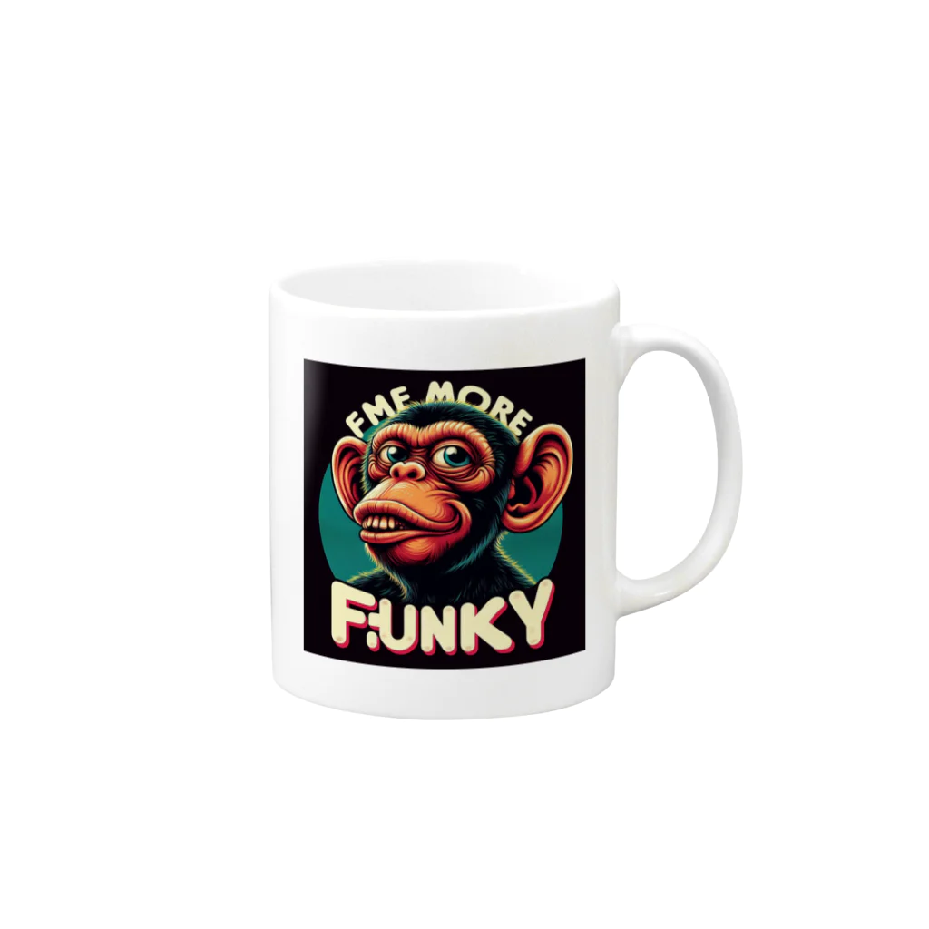 k.a.u.j.7のFUNKYなサルが登場 Mug :right side of the handle