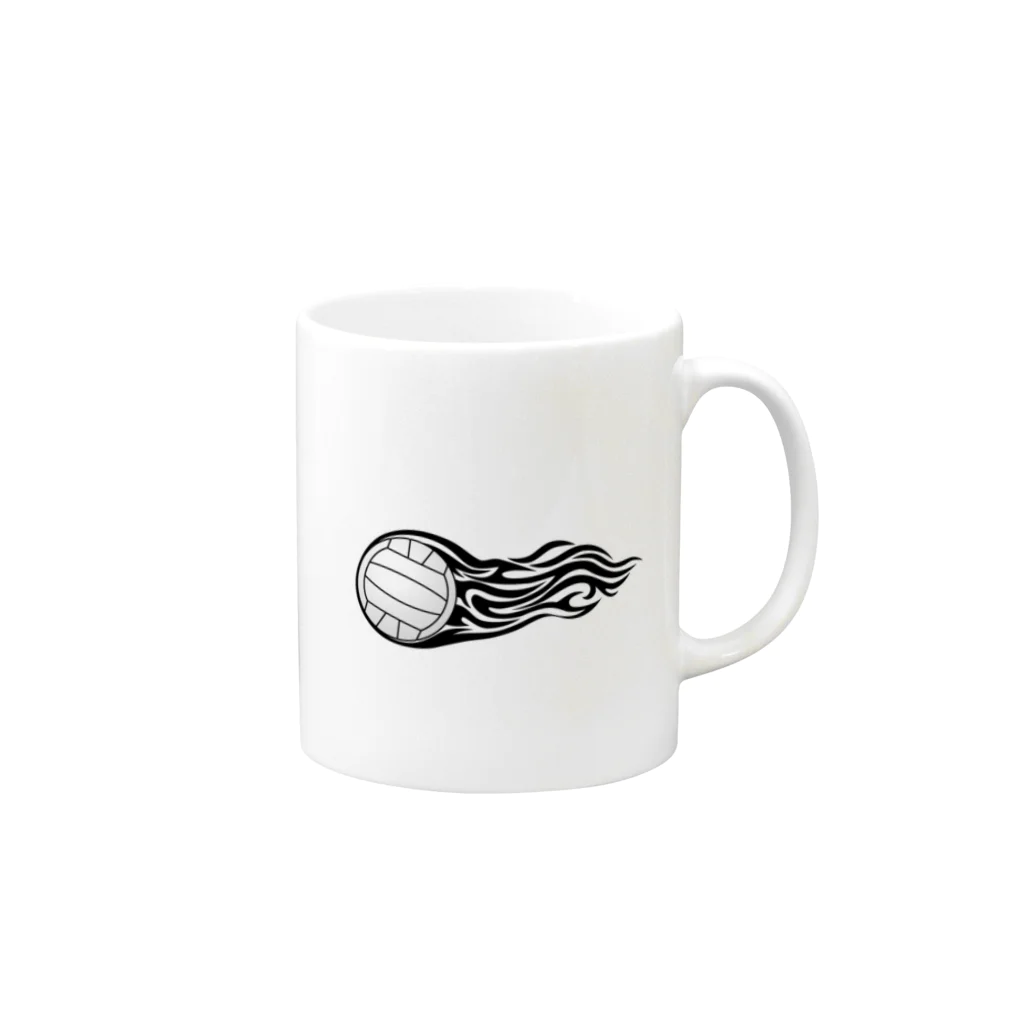 【volleyball online】の火を纏ったバレーボールの瞬間 Mug :right side of the handle
