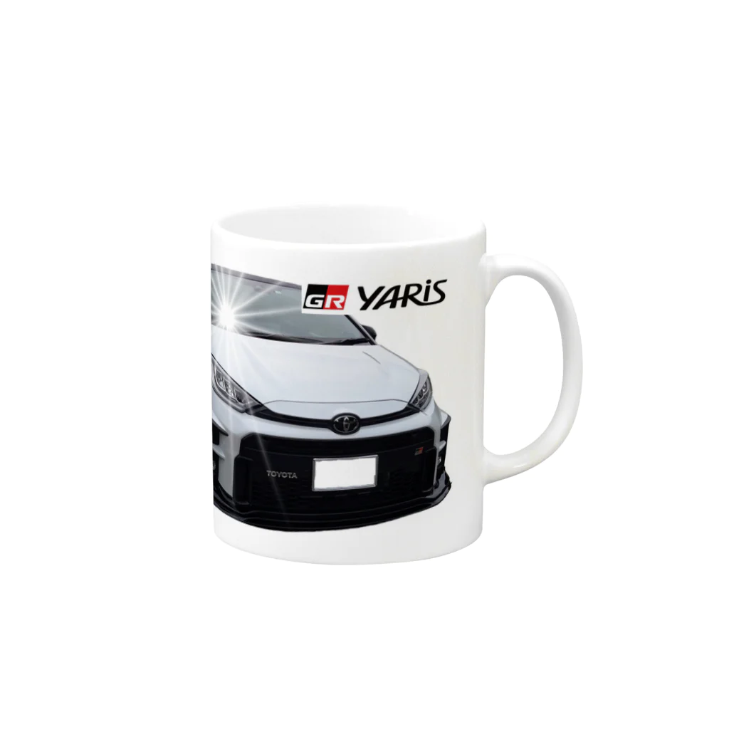 GRヤリスプリントグッズのTOYOTA 　GRヤリスのプリントグッズ Mug :right side of the handle