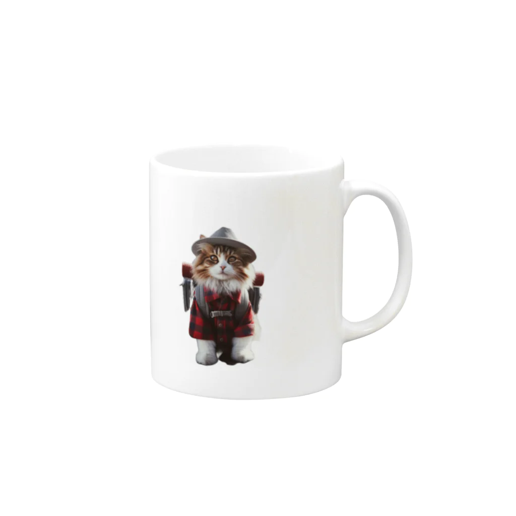 LISPのアルピニスト猫ちゃん３ Mug :right side of the handle