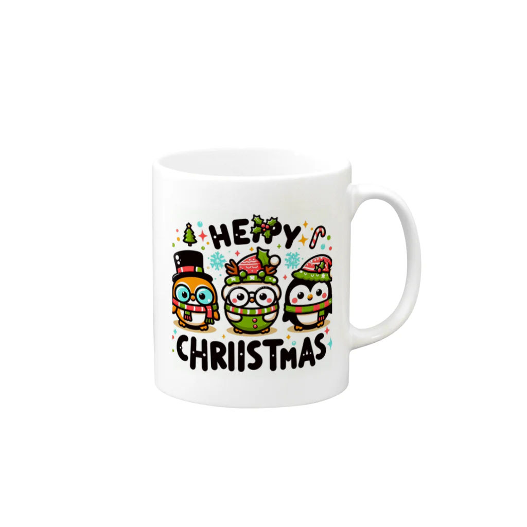 k.a.u.j.7のクリスマスをお祝いする、楽しい仲間たちの集まり！✨ Mug :right side of the handle