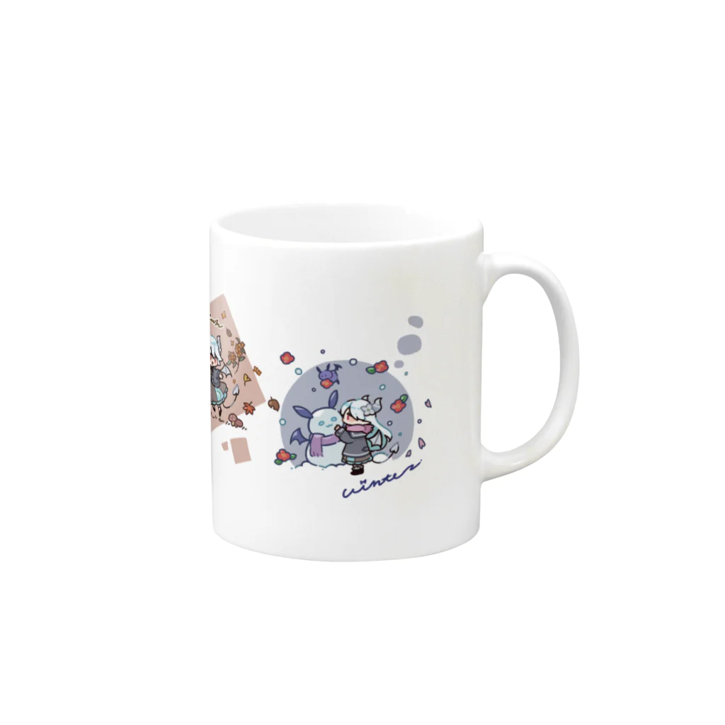 しろあくまショップの四季を楽しむろき Mug :right side of the handle