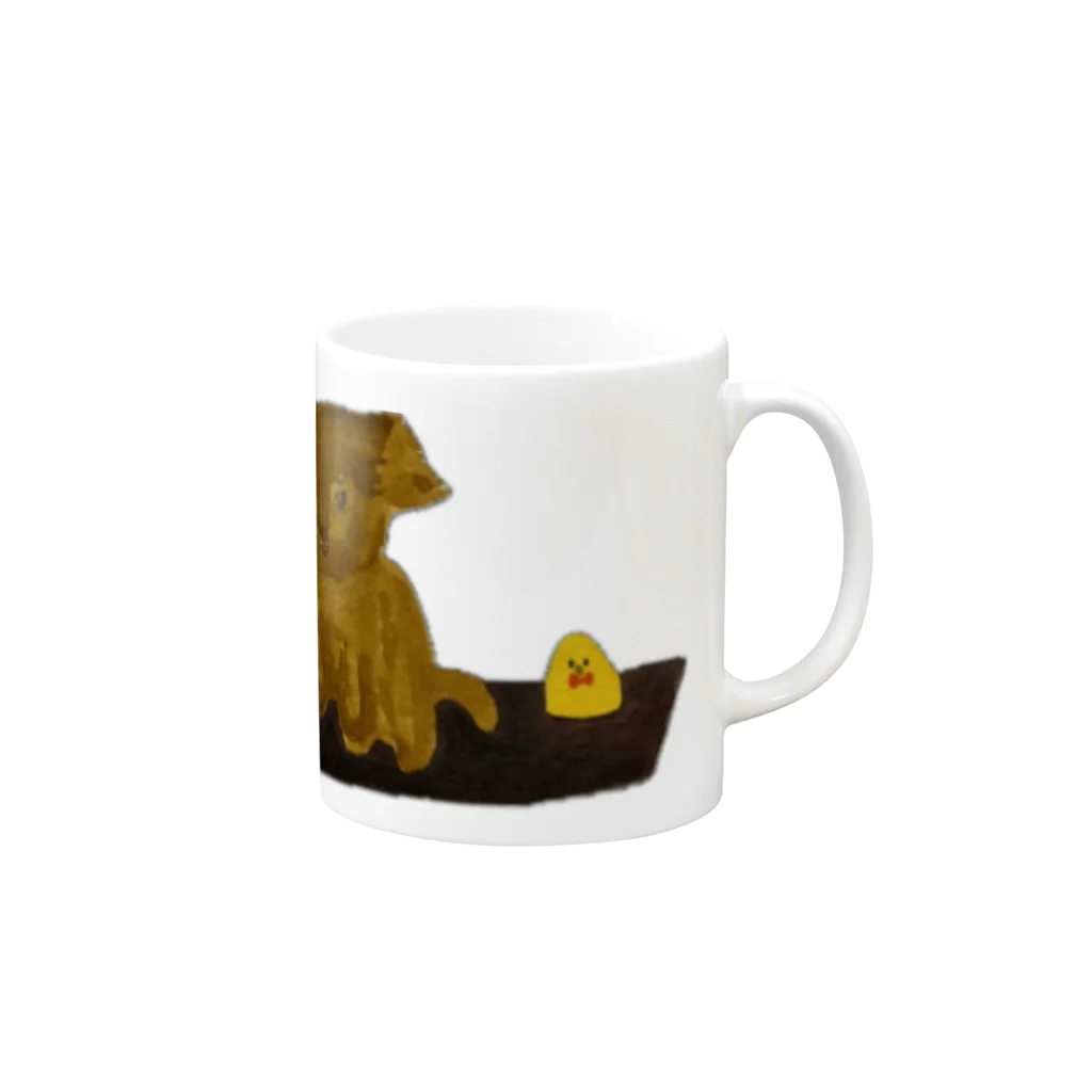 温もりのある動物たちのほっこりペットくん Mug :right side of the handle