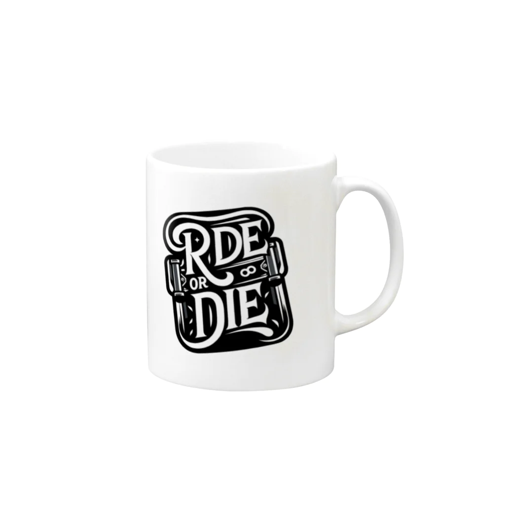 EXP(エクスペリエンスポイント)のRIDE or DIE Mug :right side of the handle