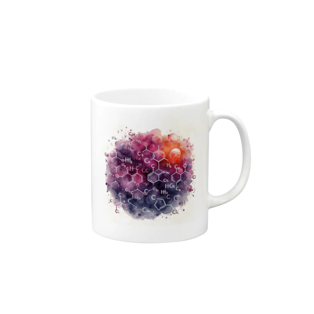 science closet（科学×ファッション）の惑星の化学反応式 Mug :right side of the handle