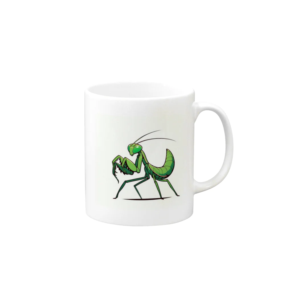 26g1のカッコいいカマキリ Mug :right side of the handle