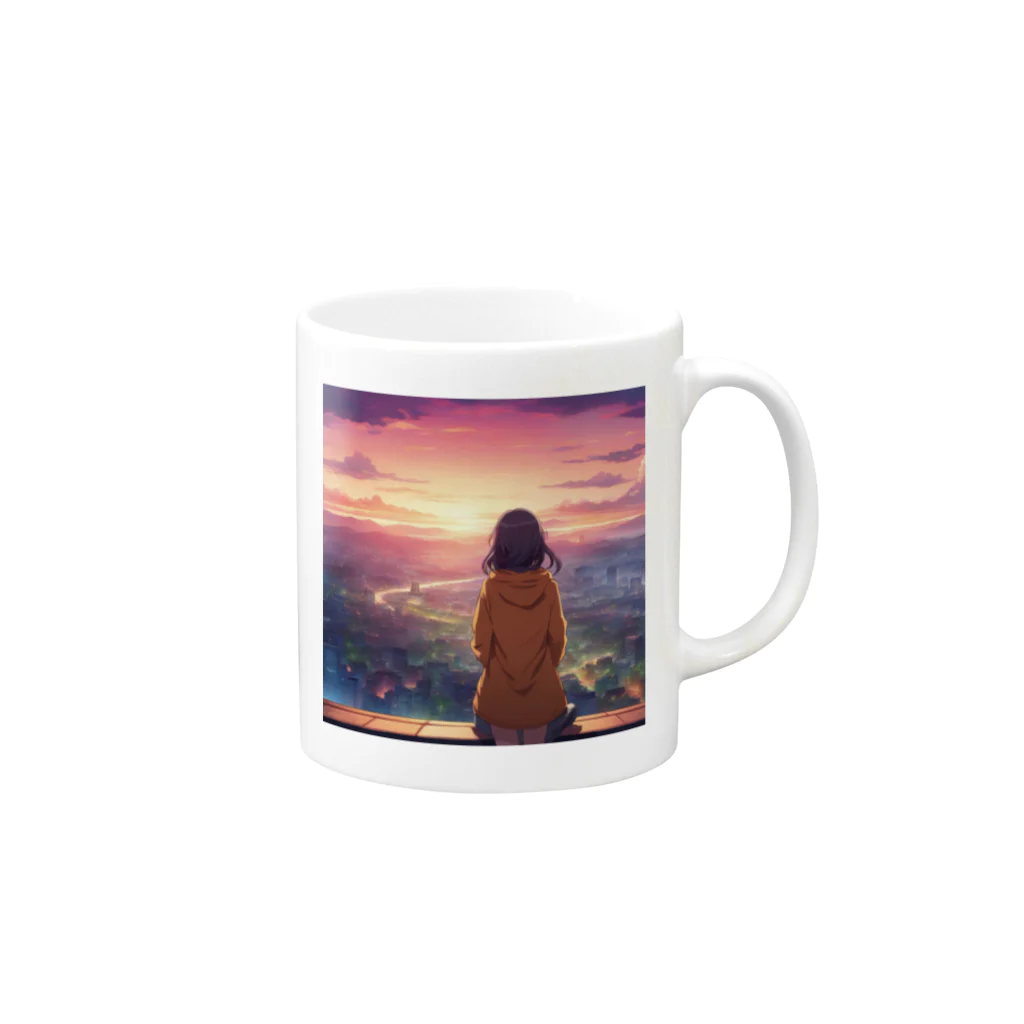 241028mada-mumeinadezaina-の女性の後ろ姿 Mug :right side of the handle