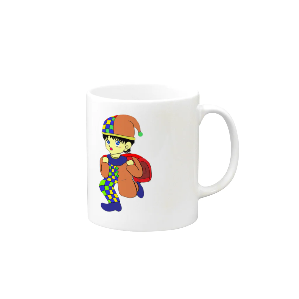 りんごショップのランドセル男 Mug :right side of the handle