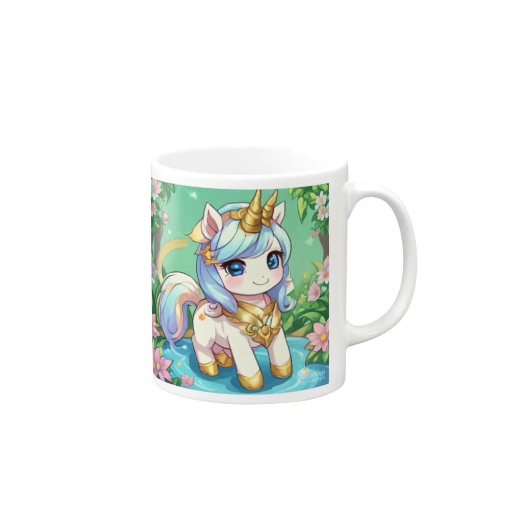 karekore_のかわいいユニコーンのみこ Mug :right side of the handle