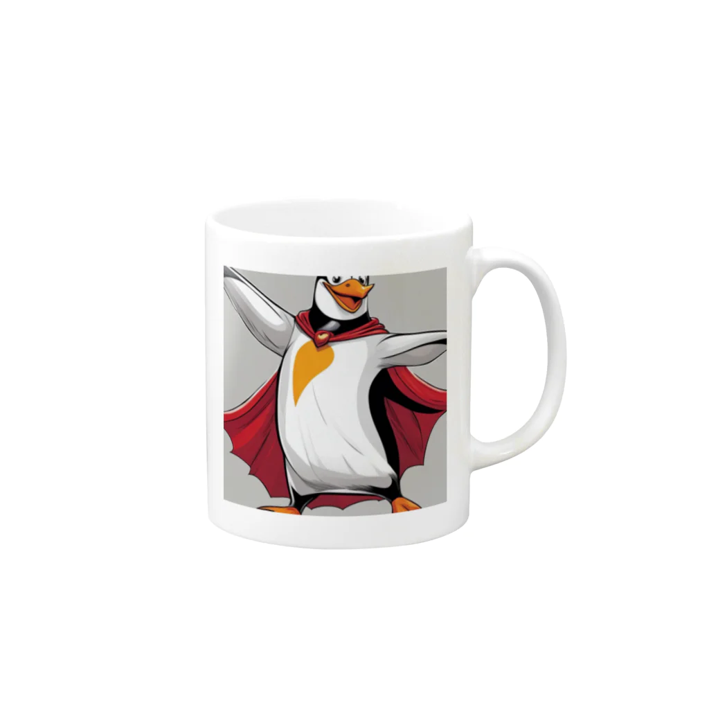 hypudgyのスーパーヒーローペンギン A  Mug :right side of the handle