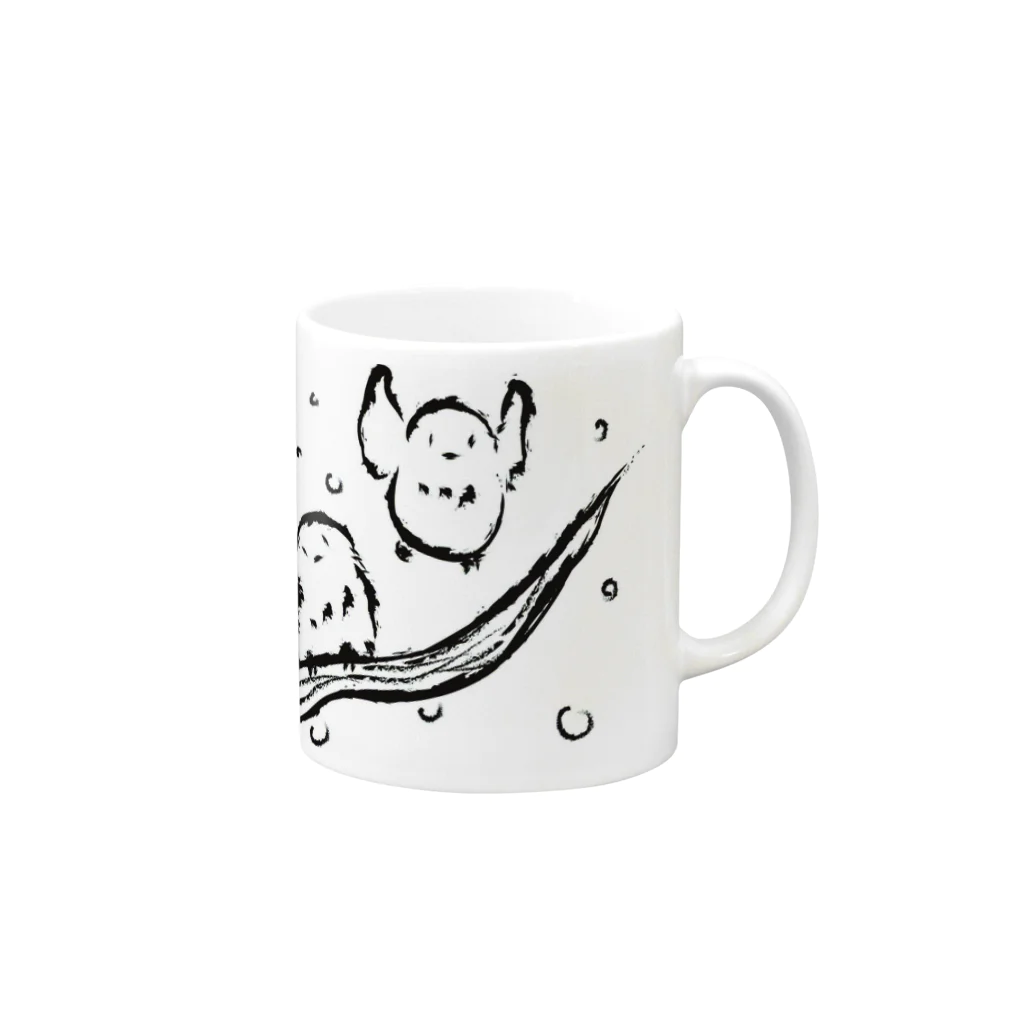 luckchanのもふもふシマエナガ Mug :right side of the handle