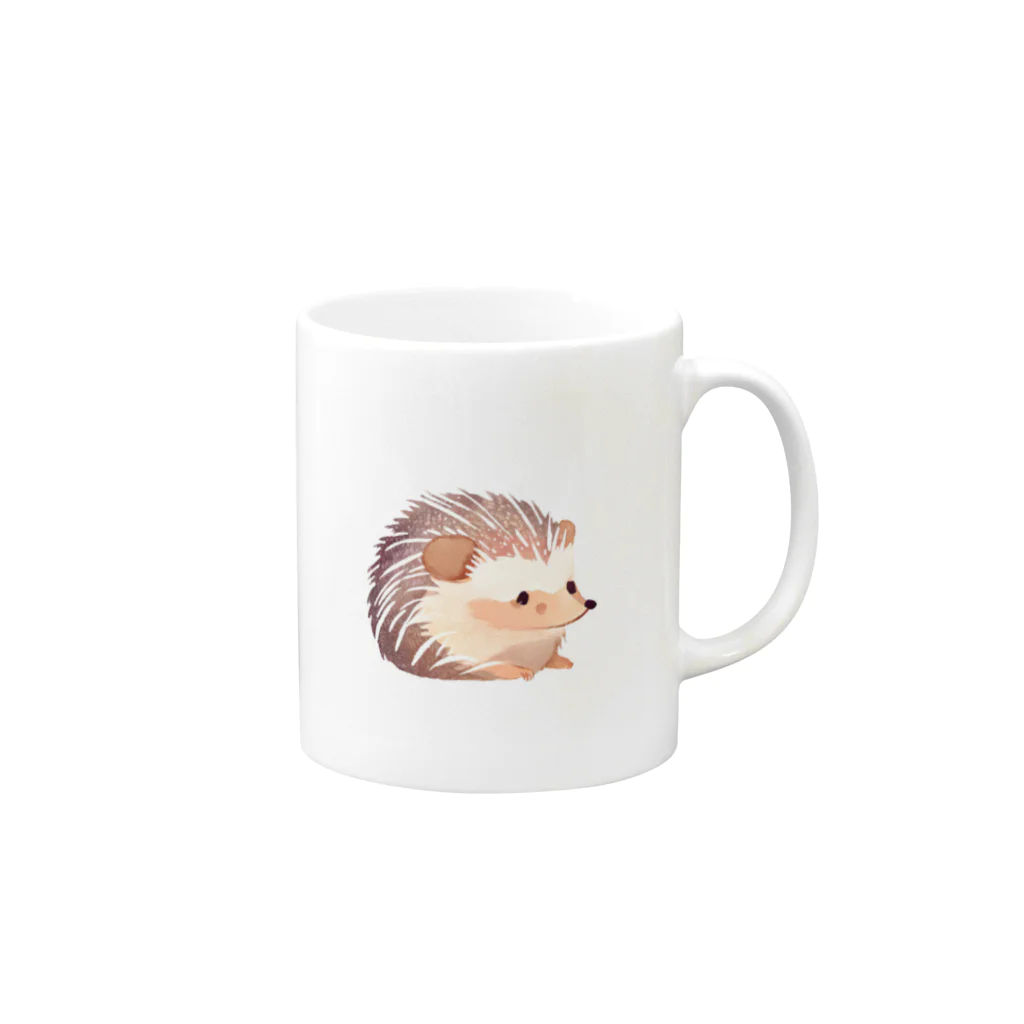 ai美女ショップのちっちゃなﾊﾘﾈｽﾞﾐ🦔ホグオ Mug :right side of the handle