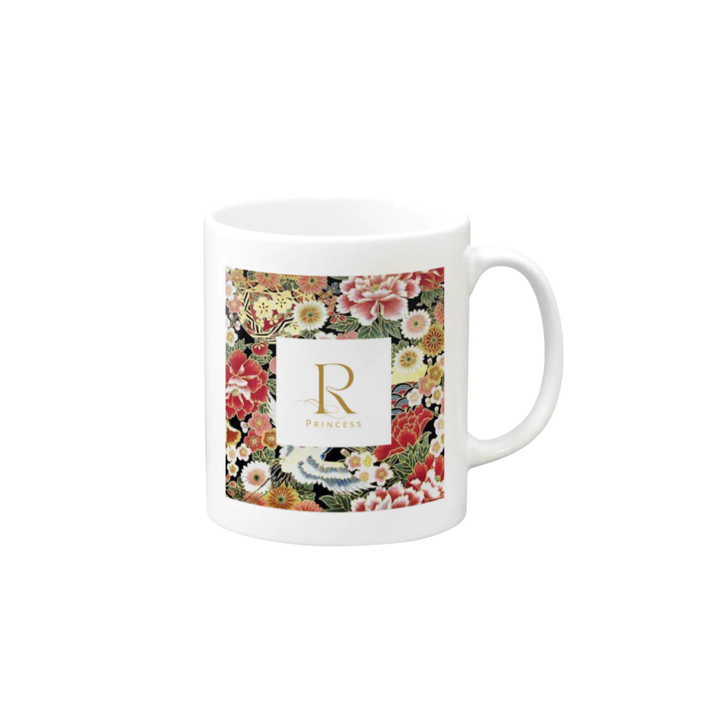 ROYAL Princessの和洋融合デザインシリーズ（黒） Mug :right side of the handle