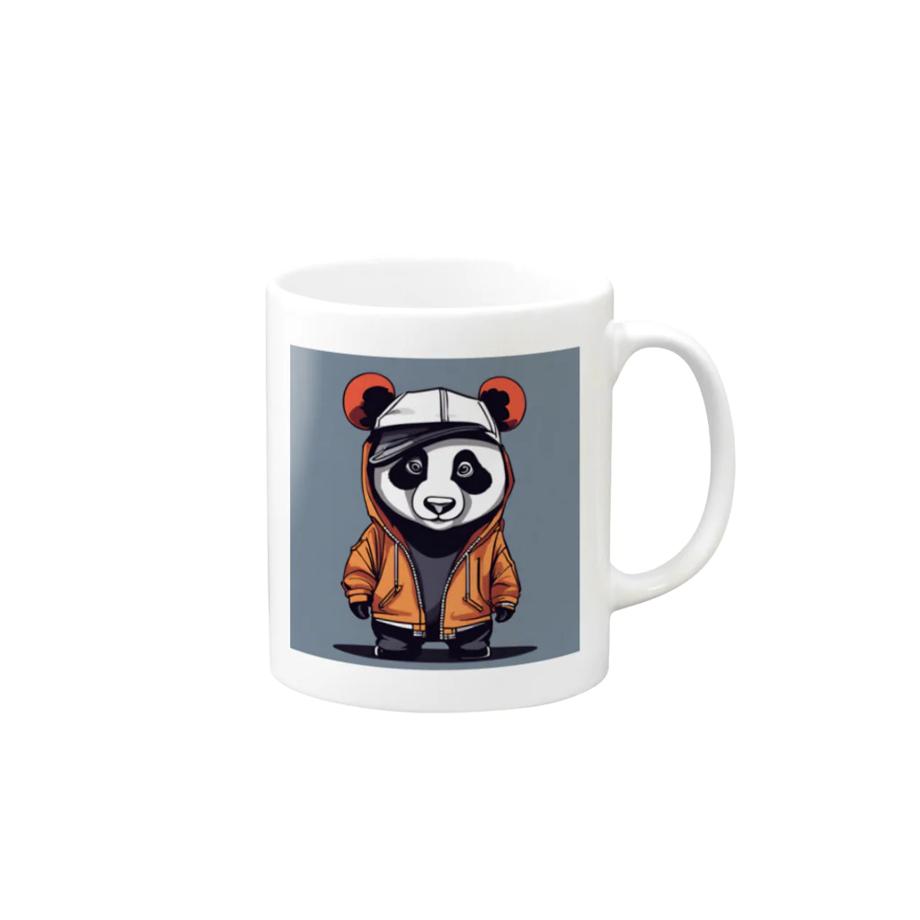 クレイジーパンダのcrazy_panda4 Mug :right side of the handle