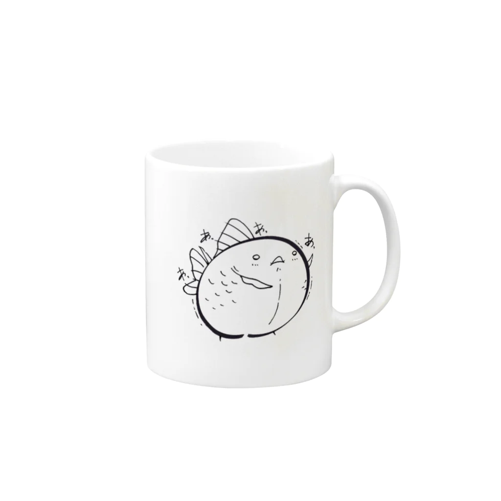 ラクガキ化け金魚のあっ Mug :right side of the handle