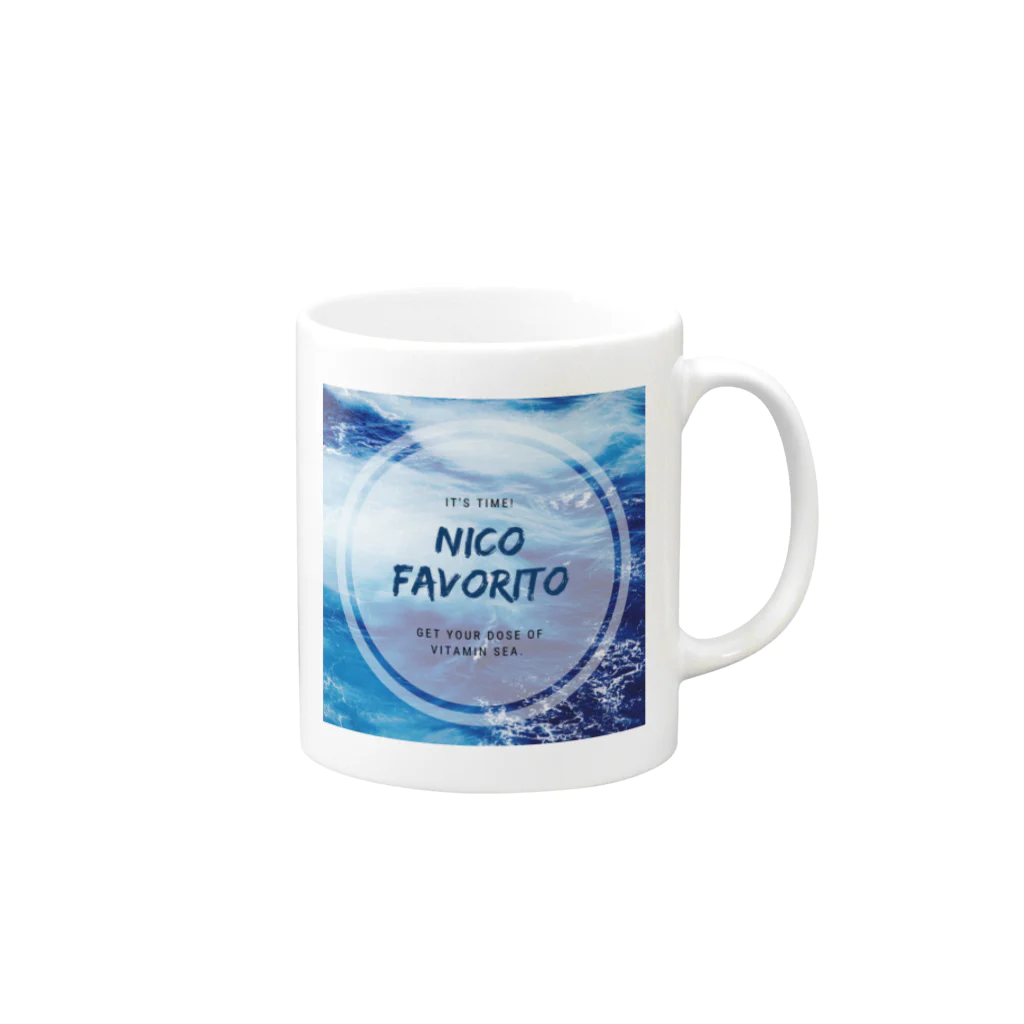 Laughing lifeのNico Favorito缶バッジ Mug :right side of the handle