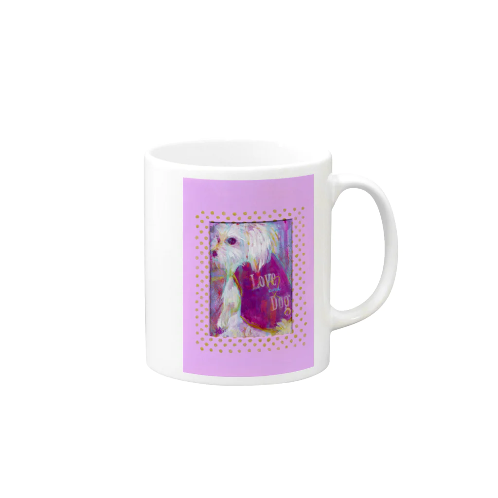 AkissのLove & Dog/Kirari Mug :right side of the handle